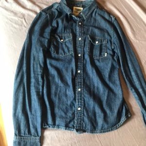 TNA button down denim long sleeve